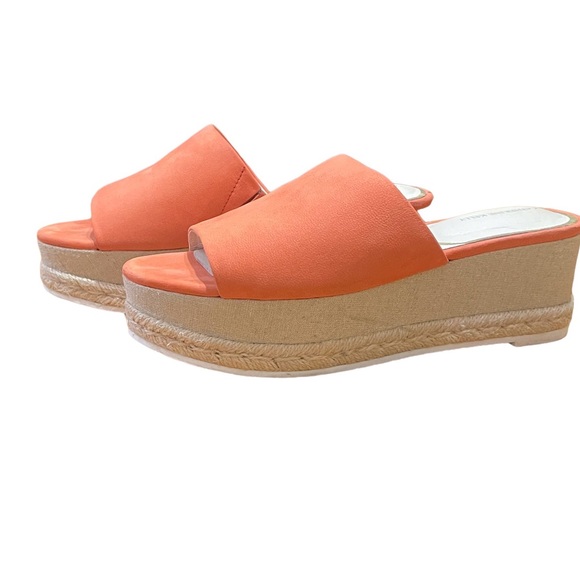MAKE ANY OFFER! Peach Leather Lena Platform Espadrille Sandal Shoes Size 7.5 - Picture 4 of 6